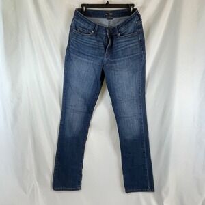 Lee Jeans Women's 10Long Blue Secretly Shapes Regular Fit Straight Leg Mid Rise
